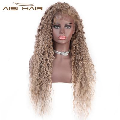 China Aisi Curl Wave Hair 13x6 Deep Wave Front Lace Hair Wigs For Women Color Blonde Ombre Root Wig Long Curly Curly Dark Wavy Full Lace Frontal Wig for sale