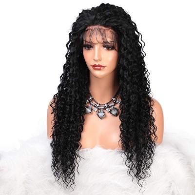 China Seller Hotselling Aisi Kinky Curly Beauty Popular 13x6 Lace Front Synthetic Hair For Black Wavy Kinky Curly Black Women Long Lace Front Wig for sale