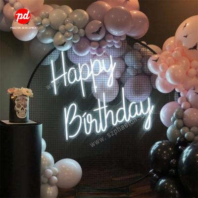 China Buildings Free Drop Shipping Led Neon Lights Happy Birthday Sign Birthday Decoration Custom Neon Sign for sale