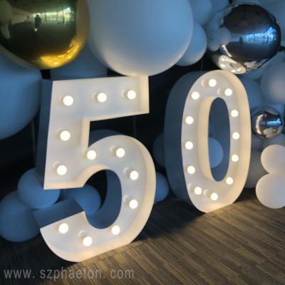 China 50th Birthday Party Stage Decorations, Led Giant Light Up Numbers Marquee Letters For Birthday Party Supplies for sale