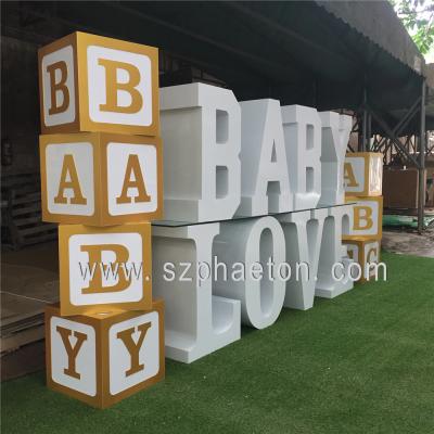 China Multifunctional/Eco-friendly/High Quality/New Design/Duralble Acrylic BABY BOY GIRL Shower Blocks,Reusable DIY Balloon Storage BABY Blocks Decoration for sale