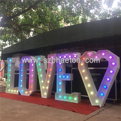 China Custom Galvanized Iron Sheet Heart Shape 4ft Marquee Letters Like Wedding Decoration for sale