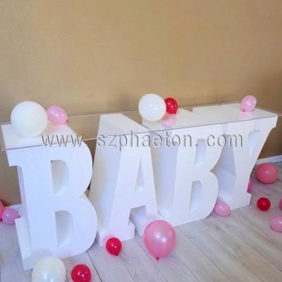 China Indoor Or Outdoor Party Baby Shower Supplies Baby Letter Table , Party Supplies Cake Table For Wedding / Party Decorations for sale