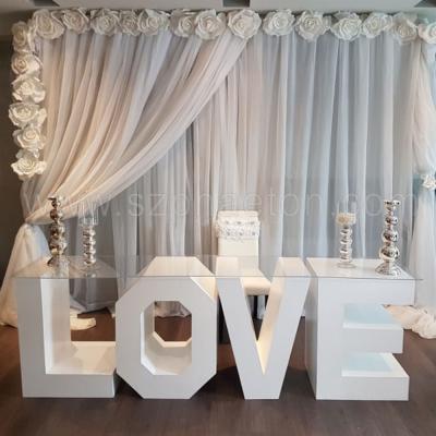 China Indoor or outdoor party wedding stage decoration, love letter table for party wedding supplies for sale