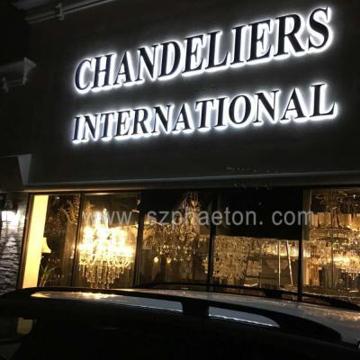 China Buildings Wholesale Custom Backlit Led Signs Manufacturer Black Titanium Electronic Sign, Led Letter Sign Logo For Chandeliers Shop for sale