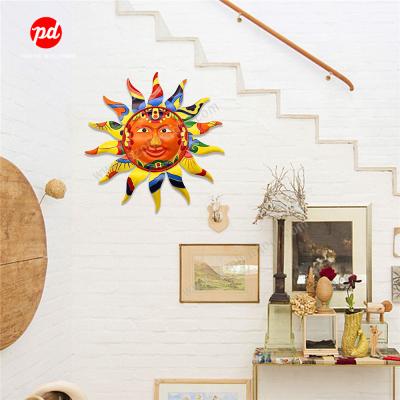 China Customization Custom Sun Wall Decor Design Metal Sun Face Wall Art Decor Hanging for Indoor Outdoor Garden for sale