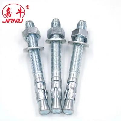 China Free Sample Steel Expansion Screw Through Bolt And Nuts Hex Concrete Wall Hardware Wedge Anchor Bolt for sale