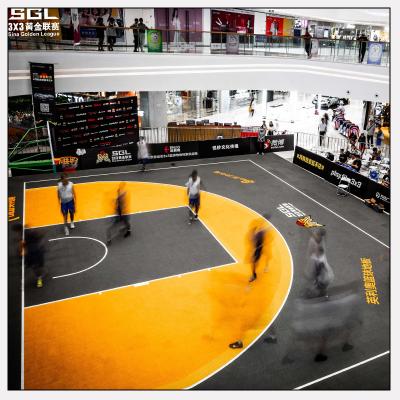 China Removable 3X3 basketball PP interlocking tile basketball flooring fiba 3x3 flooring for sale