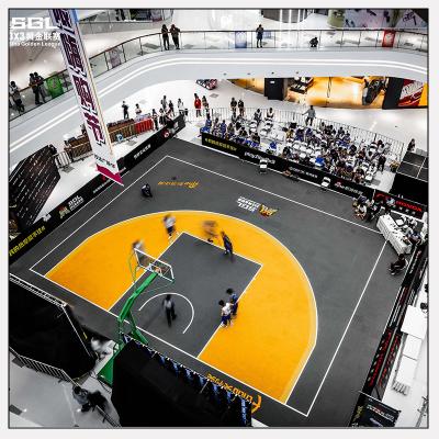 China Removable 3X3 basketball PP interlocking tile basketball flooring fiba 3x3 flooring for sale