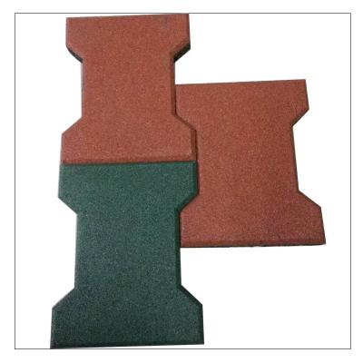 China Modern Environmental Dogbone Rubber Flooring Outdoor Rubber Pavers for sale