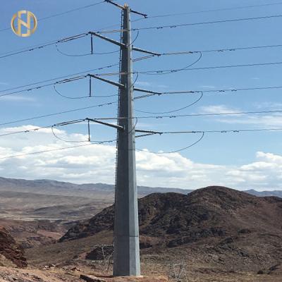 China 110KV 115KV galvanisierte Stahlmaterielle lange Nutzungsdauer des Strommast-Q460C zu verkaufen