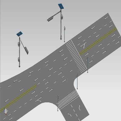 Chine Type courrier octogonal de T de la forme 6M Cantilever Traffic Light à vendre