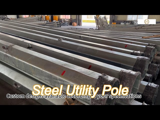 30Ft 9M / 25Ft 7.6M Metal Utility Pole Custom Powder Coated 7Mm -16Mm Thickness