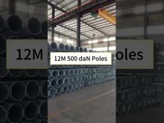 12m octagonal steel poles for overhead transmission lines