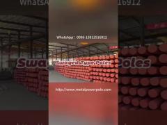 Swaged Tubular Pole Customized Galvanized Electric Pole Steel Pole