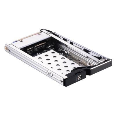 China Unestech 2.5in SATA Aluminum Trayless Hot Swap Bracket SSD HDD Hard Mobile Rack With Locking Tray for sale