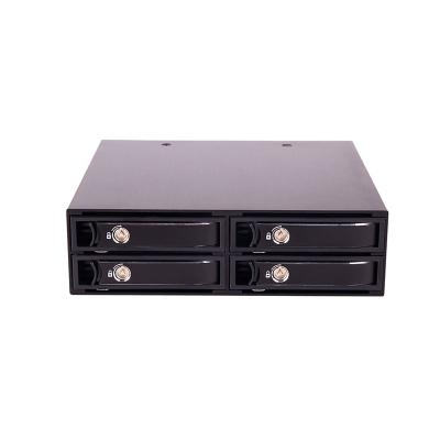 China Aluminum Removable U.2 Nvme 2.5inch 4bay SAS SSD Hard Drive Enclosure For 5.25inch External Drive Bay for sale