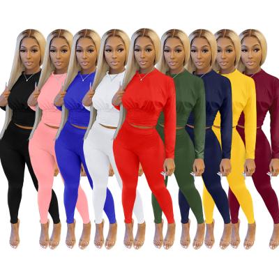 China Anti-pilling 2021 Women Dress Pants Sets Solid Color Casual Workout Clothes Women Two Piece Sets for sale