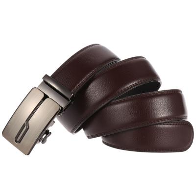 China yb168 belt wholesale dress automatic ratchet leather belt with removable automatic buckle for sale