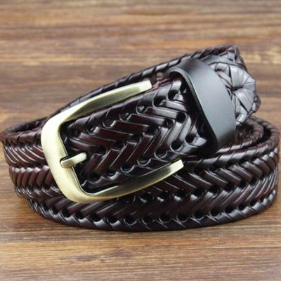 China Braided leather belts bp1033 color men's braided leather belt for sale