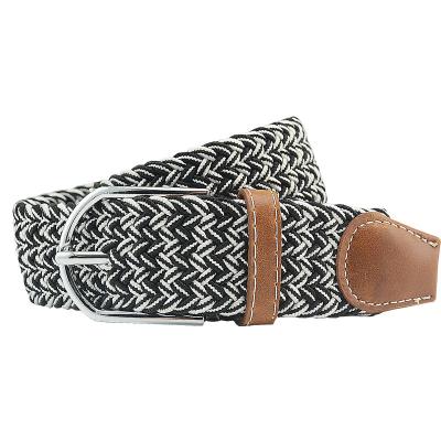 China Custom logo men and women white black braided elastic belt yd547 for sale