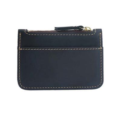 China ya132b vintage black vintage zipper card holder genuine leather wallet for women for sale