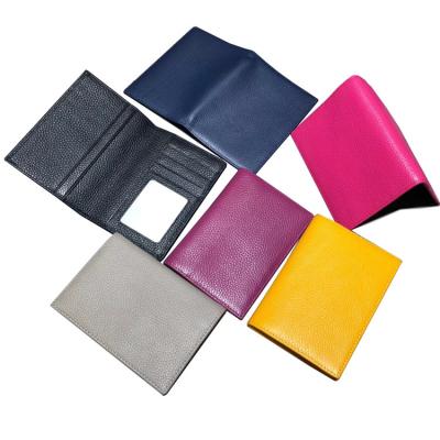 China Custom Fashion zk901 Logo Men Genuine Leather Passport Holder Wallet for sale