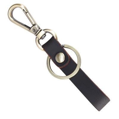 China Crazy Horse wholesale real genuine leather key holder keychain gift promotion ya205 key chain for sale