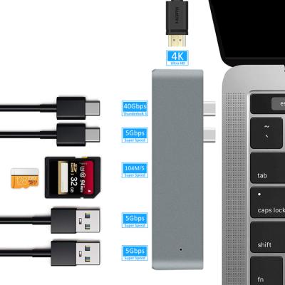 China 4k Wireless 3.0 Port Splitter 7 Usb Data Hub Usb C Hub 7 In 1 Usb Hubs For Mac Book for sale