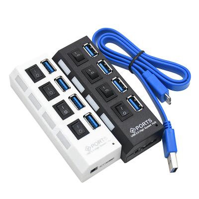 China Electronic Devices Amazon Choice 4 USB 3.0 2021 Port Hub With Different LED Power Switches For Mac And PC for sale