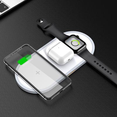 China Mobile Phone Qi Wireless Charger 3 in1 Box Table Charging Charger For Mobile Phone For Apple Watch For Air Pods for sale