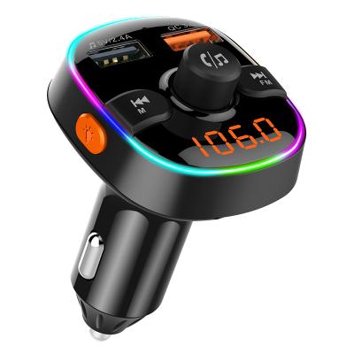 China Battery voltage detection QC3.0 charger AI adapter fast auxiliary car mp3 player BT BC52 car kit FM transmitter for sale