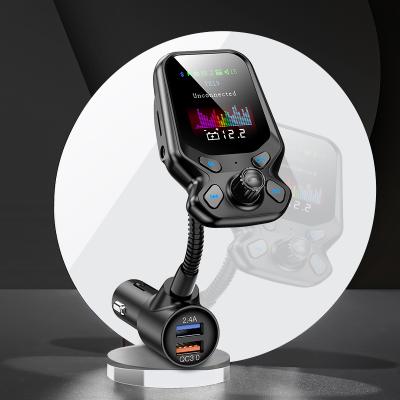 China AUX audio transmitter. Car MP3 Player FM T819 2021 BT5.0 1.77inch Fm LCD Display QC3.0 Transmitter Car Handsfree Charger for sale