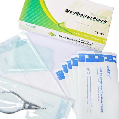 China 60/70gsm grade paper china cheap class iv sterilization self sealing pouch for dental implants packaging unit price for sale