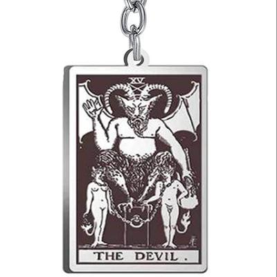 China CILILI Vintage Stainless Steel Tarot Card Tag Key Chain Lobster Key Chain Clasp for sale