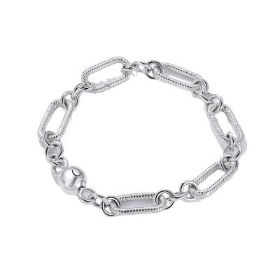 China New Design Nickel Free Paper Clip Love Bracelet S925 Sterling Silver Female Needle Buckle Bracelet for sale