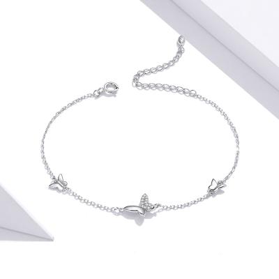 China New Design Nickel Free Butterfly Flying Bracelet S925 Sterling Silver Female Insect Zircon Fashion Bracelet for sale