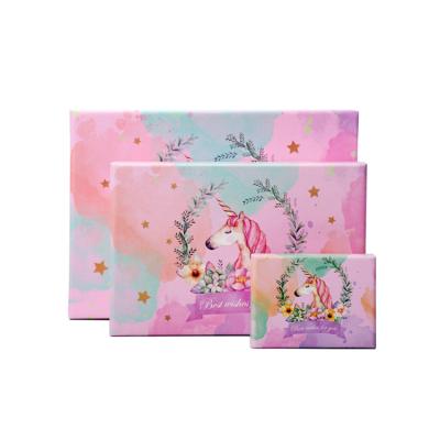 China Recyclable Wholesale Custom Gift Packaging Coated Hardboard Pink Grilish Cartoon Paper Gift Boxes for sale