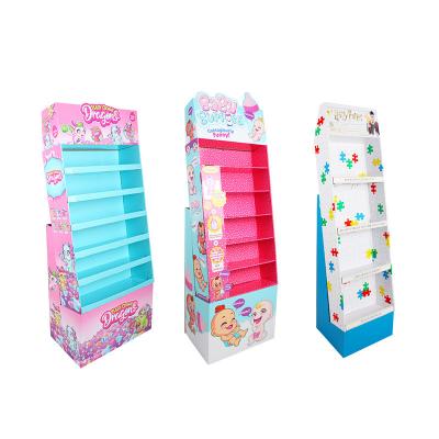 China Recycled Materials 2021 New Design Custom Store Cardboard Promotion Corrugated Lollipop Display Stands Presentation Boxes for sale