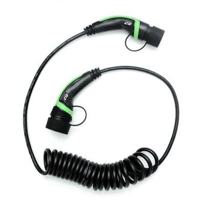 China Charge EV Car Wholesale 3 Phas Type 2 To Type 2 Ev Charging Spiral Cable 32A 480V Electric Ev Charging Gun Euro EV Charger Electric Car for sale