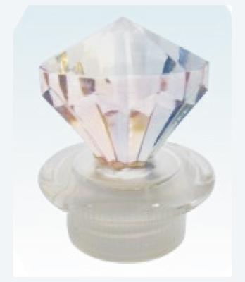 China Perfume Capsule 24 Neck Patented Diamond Shaped Plastic Acrylic Clear Cosmetic Jar Cap for sale