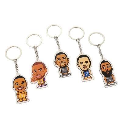 China New NBA Kobe Owen Harden James Male Key Chain Basketball Star Decoration Gift Dangling Acrylic Key Chain Cartoon Acrylic Tank Top for sale