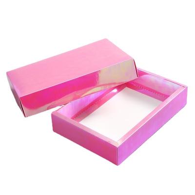 China Wholesale Magic Folding Color Cardboards Gift Box Laser Rainbow Cover Cardboard Handmade Cardboard World Wholesale Color Storage Box for sale