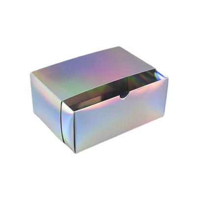 China Magic Glossy Cosmetic Storage Cardboard Box Laser Cardboard Folding Color Storage Cardboard Handmade Glossy White Cardboard Gift Box for sale