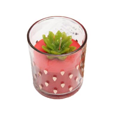 China Bulk Wax Crystal Weeding Party Gift Set Watermelon Luxury Scented Glass Pineapple Strawberry Pineapple Jar Candle Minimalist NEW Fruit Soy Set for sale