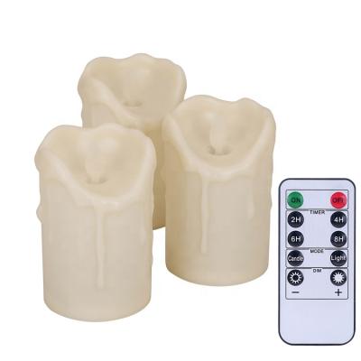 China Wholesale Plastic Electric Moving Wick Flameless Flameless LED Pillar Candles LED Candle for sale