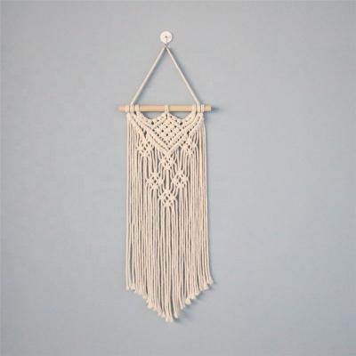 China Boho Minimalist Creative Decor Macrame Wall Hanging Tapestry Bamboo Handwoven Decoration for sale