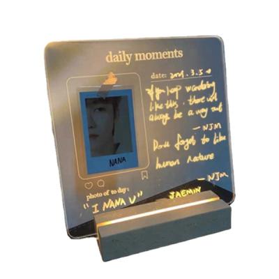 China Luminous Student Creative Erasable Memo Mini Writing Board Portable Self-adhesive Acrylic Message Board Note Board for sale