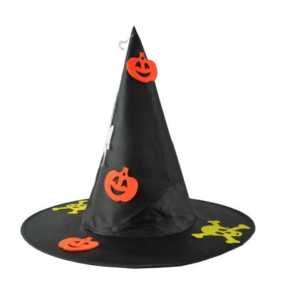 China Fabric Halloween LED Decorations Lighted Witch Hats Battery Operated With 