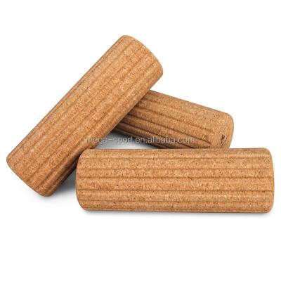 China Logo Personal Label Printing Organic Customized Wholesale Customized Natural Yoga Cork Roller Cork Foam Roller For Gym Massage Yoga for sale